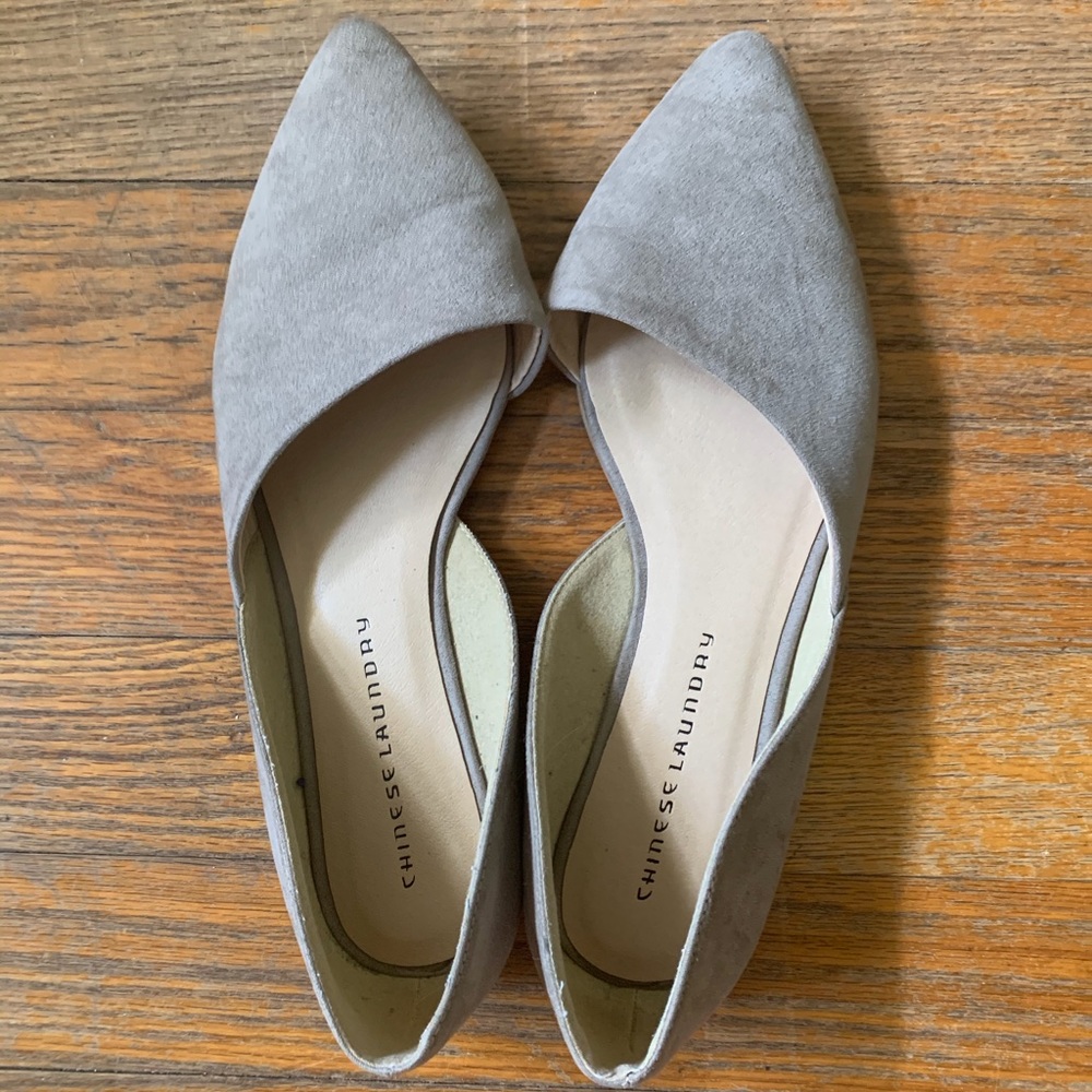 Asymmetric Gray Chinese Laundry Flats